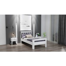 Ninnimo Still 100X200 Yatak Uyumlu Tek Kişilik Beyaz Mdf Karyola Msty-1