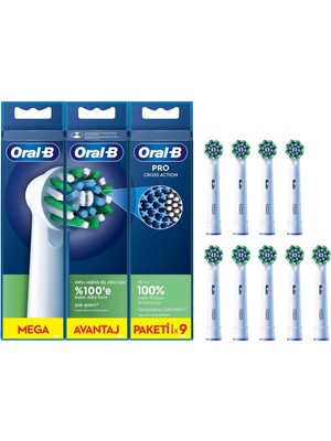 Oral-B Pro Cross Action 9'lu Diş Fırçası Yedek Başlığı EB50