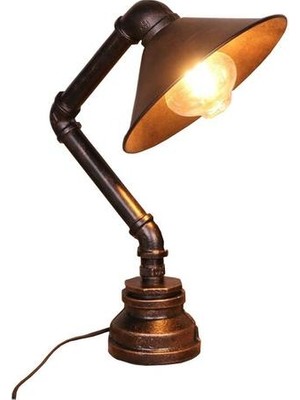 YHome Endüstriyel Steam Punk Çalışma Işığı 110V 220V Anahtarlama E27 Tablo Işık Su Boru Demir Masa Tablosu Başucu Yatak Odası Lambası | LED Masa Lambaları (Yurt Dışından)