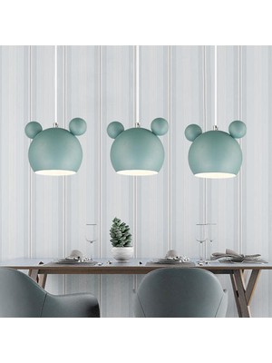 YHome Iskandinav Duvar Lambası Alüminyum Mickey Sconce Çocuk Yatak Odası Işıkları Modern Iç Duvar Işık Armatürleri E27 Yaratıcı Lüminaire (Yeşil Asma) (Yurt Dışından)