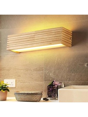 YHome Modern LED Iç Duvar Lambaları Ahşap Ayna Banyo Işık Vanity Işıklar Fikstürü Makyaj Armatürü Japonya Tasarım Sıcak Ev Dekoru (55CM (8W)) (Yurt Dışından)