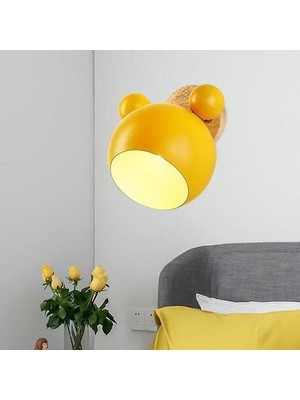 YHome Nordic Duvar Lambası Alüminyum Mickey Sconce Çocuklar Için Yatak Odası Işıkları Modern Iç Duvar Işık Armatürleri E27 Yaratıcı Lüminaire (Sarı) (Yurt Dışından)