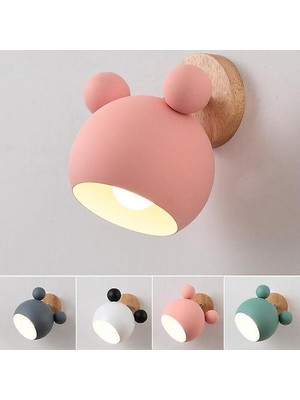 YHome Nordic Duvar Lambası Alüminyum Mickey Sconce Çocuklar Için Yatak Odası Işıkları Modern Iç Duvar Işık Armatürleri E27 Yaratıcı Lüminaire (Sarı) (Yurt Dışından)