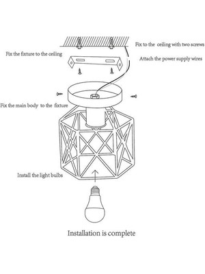 YHome LED Tek Başlı Demir Kafes Tavan Işığı, E27 Lamba Tutucu, Balkon Için Wisp Örgü Tavan Lambası, Koridor (Yurt Dışından)