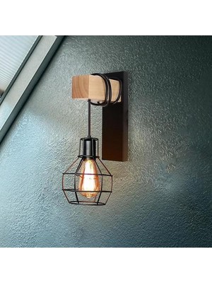 YHome Nordic Ahşap Duvar Işıkları Retro Ayarlanabilir Duvara Monte Bara Ev Yatak Kapı Aydınlatma E27 LED Duvar Sconce Lamba Dekorasyonu (Siyah A) (Yurt Dışından)