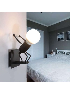 YHome Insansı Duvar Işığı - Yatak Odası Çocuk Odası Için Modern Demir Sconce Lambası - Sanatsal E27 Base Dekor (Yurt Dışından)