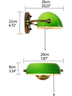 YHome Vintage Yeşil Çalışma Duvarı Sconce, E27 Yatak Odası, Çalışma, Yemek Odası Için Yatak Başucu Lambası (Yurt Dışından)