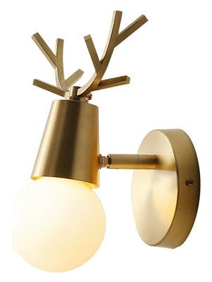 YHome Altın Demir Ayarlanabilir Açılı Antler Duvar Sconce (Yurt Dışından)