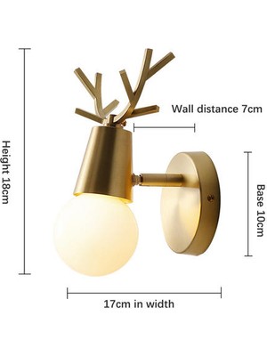 YHome Altın Demir Ayarlanabilir Açılı Antler Duvar Sconce (Yurt Dışından)