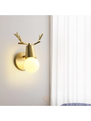 YHome Altın Demir Ayarlanabilir Açılı Antler Duvar Sconce (Yurt Dışından)