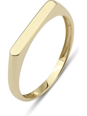 Kairos Jewelry 14 Ayar Altın Çizgi Şövalye Yüzük