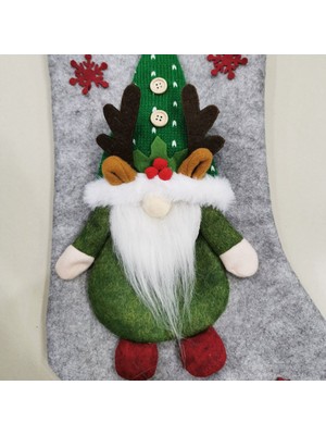 Hermoso Noel Hediyesi Bebek Noel Çorabı Çocuk Noel Hediyesi Çantası Gri (Yurt Dışından)