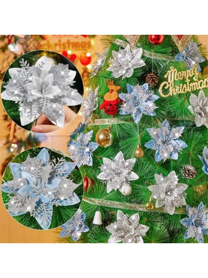 Hermoso 20PCS 14.5cm Glitter Yapay Noel Çiçekleri, B (Yurt Dışından)