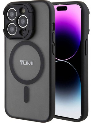 Tumi iPhone 15 Pro Max Kılıf Tumı Orjinal Lisanslı Magsafe Şarj Özellikli Kamera Standlı Buzlu Mat Siyah