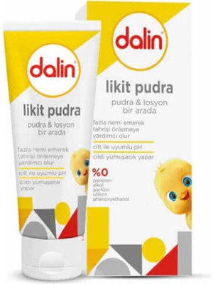 Dalin Likit Bebek Pudrası - Talk İçermeyen, Hipoalerjenik ve Hassas Ciltler için Doğal İçeriklerle Formüle Edilmiştir, 100 ml