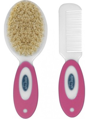 Sevi Bebe Naturel Fırça Tarak Seti Pembe
