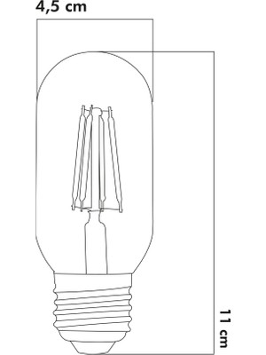 E27 LED FİLAMANLI RUSTIK AMPUL T45 BAL CAM 6W 2500k Gün Işığı ERD-45