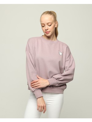 Owut Collection Bisiklet Yaka Uzun Kol Oversize Özel Kumaş Sweatshirt