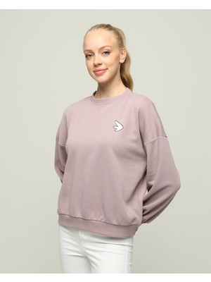 Owut Collection Bisiklet Yaka Uzun Kol Oversize Özel Kumaş Sweatshirt