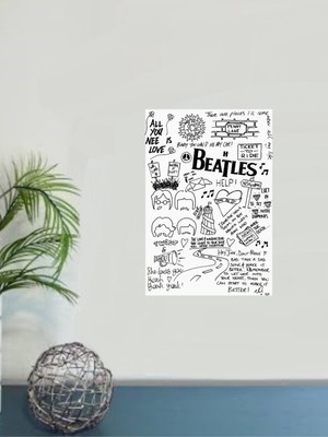 Cemira The Beatles Duvar Dekarasyon Tablo, Ahşap Pano ( 185 x 270 mm )