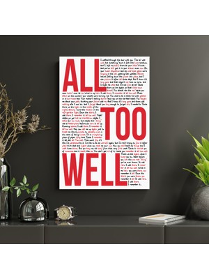 Cemira Taylor Swift All Too Well Tasarım Ahşap Pano Duvar Tablo ( 185 x 270 mm )