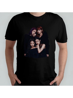 Pixxa Blackpink %100 Pamuklu Bisiklet Yaka T-Shirt Model - 4