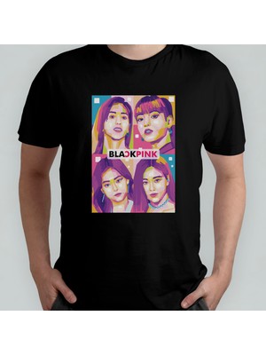 Pixxa Blackpink %100 Pamuklu Bisiklet Yaka T-Shirt Model - 6