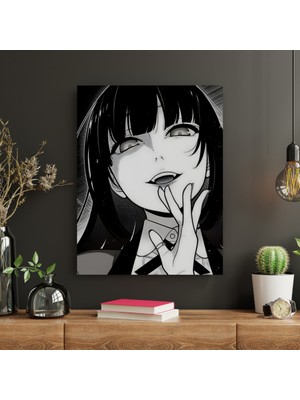 Cemira Yumeko Jabami Anime Kakegurui Duvar Dekarasyon Tablo, Ahşap Pano ( 185 x 270 mm )