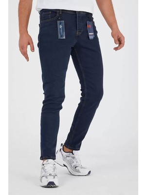 Murratto Erkek Slim Fit Likralı Koyu Mavi Kot Pantolon