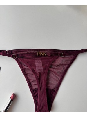 Intive Lingerie Valerie Arkası 'pink' Yazılı Ağı Pamuklu Tül Tanga - Limited