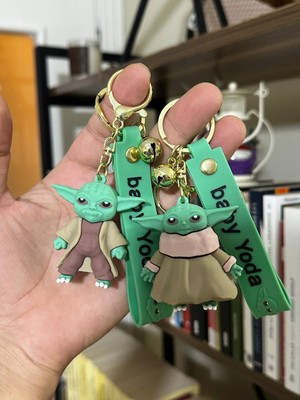 Ninova Aksesuar 2'li Star Wars Mandalorian The Child Grogu Baby Yoda Anahtarlık ve Çanta Süsü 3D