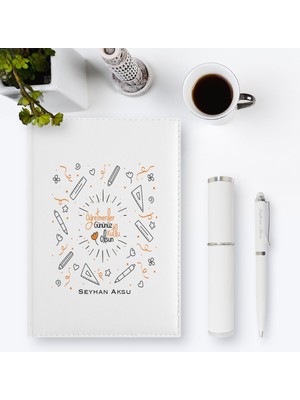 BK Kişiye Özel Öğretmenler Gününüz Kutlu Olsun 2023 Deri Ajanda & Kalem Hediye Seti - 1