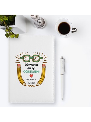 BK Kişiye Özel Dünyanın En Iyi Öğretmeni 2023 Deri Ajanda & Kalem Hediye Seti - 22