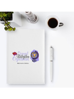 BK Kişiye Özel Sosyal Bilgiler Öğretmeni 2023 Deri Ajanda & Kalem Hediye Seti - 2