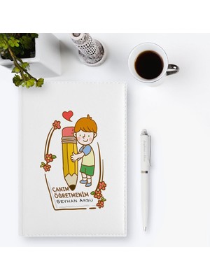 BK Kişiye Özel Canım Öğretmenim 2023 Deri Ajanda & Kalem Hediye Seti - 1