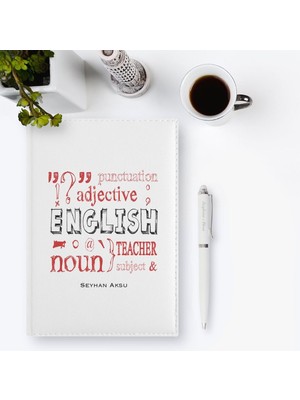 BK Kişiye Özel Ingilizce Öğretmeni 2023 Deri Ajanda & Kalem Hediye Seti - 6