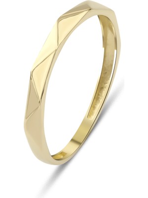 Kairos Jewelry 14 Ayar Altın Üçgen Desen Yüzük KRS094-14GR