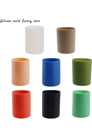 16 Colors 7.0CM Silicone Cup Cover Stripes Non-slip Heat For Glass Cup  Sleeve 70MM Insulated Water Bottle Cup Sleeve