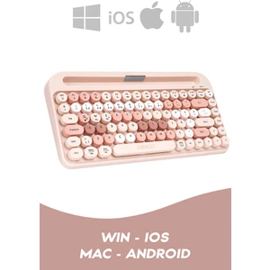 K-98 Latte 2.4g+Bt1+Bt2 Mac Wın Ios Android Çoklu Cihaz Bağlantılı Kablosuz Bluetooth Klavye