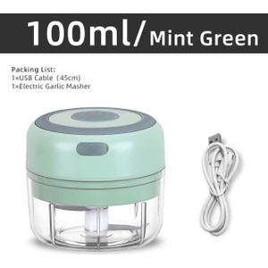 100 ml Yeşil Elektrikli Mutfak Gıda Parçalayıcı Mini Sarımsak Ezici Kırıcı USB Taşınabilir Kıyma Makinesi Sebze Kesicisi Mutfak Aletleri Için (Yurt Dışından)