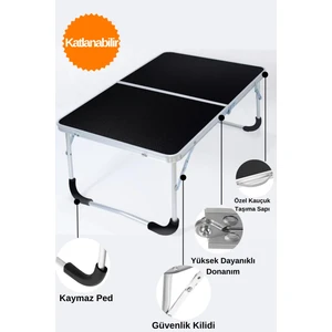 Express Reyon Katlanır Kamp Masası Çok Amaçlı Masa Yemek Bilgisayar Piknik Portatif 60X40 cm