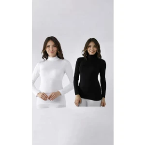 Gizem İç Giyim 2'li Uzunkol Balıkçı Yaka Body