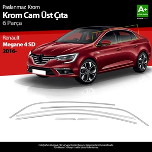 Renault Megane 4 Sd Krom Cam Üst Çıtası 6 Prç. 2016 Üzeri