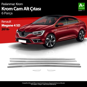 Renault Megane 4 Sedan Krom Cam Çıtası 6 Parça 2016 Üzeri A+Kalite