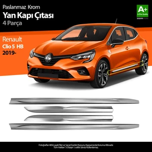Renault Clio 5 Krom Yan Kapı Çıtası 4 Parça 2019 ve Üzeri A+Kalite