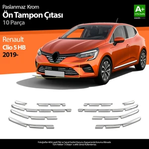 Renault Clio 5 Krom Ön Tampon Çıtası 10 Parça 2019 ve Üzeri