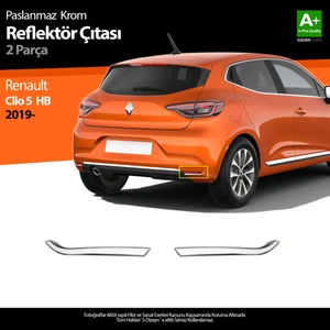 Renault Clio 5 Krom Reflektör Çıtası 2 Prç. 2019 ve Üzeri A+