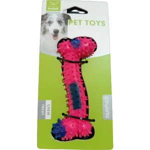 Köpek Oyuncağı Dikenli Kemik Pembe 10 cm
