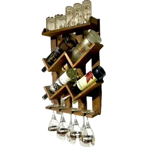 Ser Ticaret Rustik Dekoratif Ahşap Şaraplık ve Içecek Standı 55X50