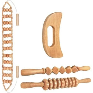 4 Adet Doğal Ahşap Terapi Masaj Aletleri Ahşap Masaj Vücut Şekillendirme Aracı Maderoterapia Seti Kas Ağrısını Gidermek Için, Vücut Şekillendirme (Yurt Dışından)